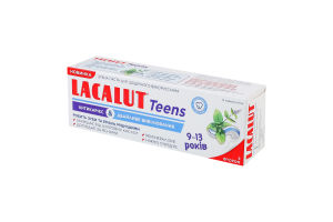 Паста зубна для дітей 9-13років Антикарієс&Дбайливе вибілювання Teens Lacalut 55мл