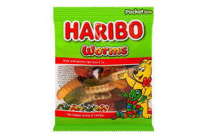 Цукерки желейні неглазуровані Жувальні черв'ячки Haribo м/у 80г