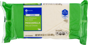 SE Grocers Chunk Low-Moisture Part-Skim Mozzarella Natural Cheese