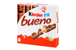 Вафли с молочно-ореховой начинкой покрытые молочным шоколадом Bueno Kinder к/у 107.5г