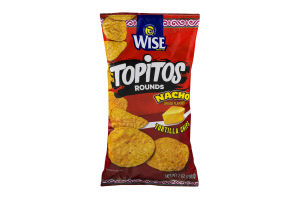 Wise Topitos Rounds Tortilla Chips Nacho Cheese Flavored