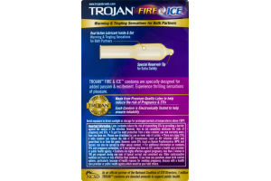 Trojan Dual Action Lubricant Latex Condoms Fire & Ice - 10 CT