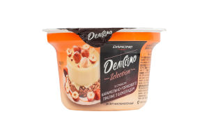 Десерт кисломолочний 5% зі смаком карамельно-горіхового праліне з шоколадом Selection Деліссімо ст 180г