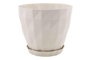 Вазон д/квітів Кристал 1,85л бежевий з підставкою Серінова