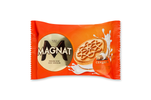 Морозиво сендвіч на печиві з комбінованим складом сировини Double caramel spicy cookies Magnat м/у 70г