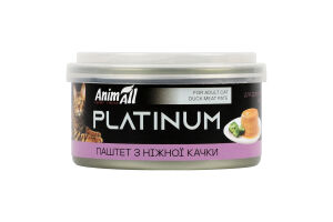 Корм д/котів Platinum Ніжний паштет з качки 70г ж/б AnimAll