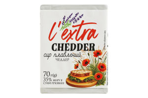 Сир плавлений 35% Чеддер L'extra м/у 70г