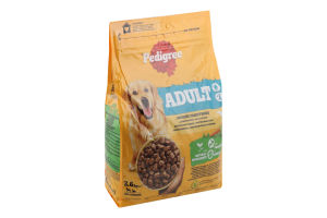 Корм сухой полнорационный для взрослых собак С домашней птицей и овощами Pedigree м/у 2.6кг