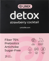 Добавка дієтична з підсолоджувачем Полуниця Детокс коктейль Umix к/у 21х10г