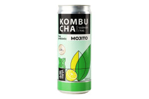 Напій бродіння фільтрований непастеризований з цукром Mojito Kombucha Vit-Fit з/б 0.33л