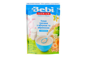 Каша молочная сухая для детей от 5мес быстрорастворимая Гречневая с яблоком и абрикосом Bebi Premium д/п 200г