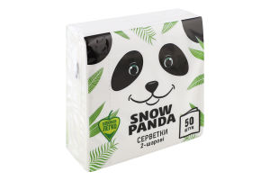 Серветки паперові столові 2-х шарові 24х24см Snow Panda 50шт