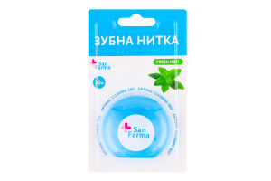 Зубна нитка San Farma 30м Свіжість м'яти