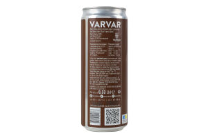 Пиво 0.33л 0.5% темное нефильтрованное непастеризованное Zero Stress Dark Varvar ж/б