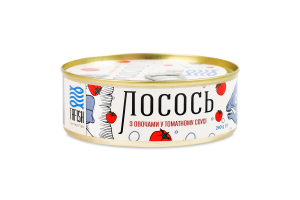 Лосось с овощами в томатном соусе стерилизованный TaFish ж/б 240г