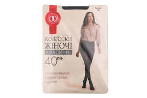Колготи жіночі чорні 40ден р.2 ТМ "1"