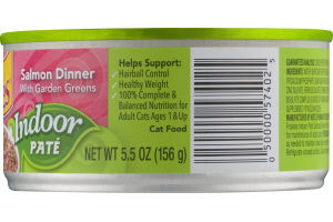 Purina Friskies Indoor Pate Cat Food Salmon Dinner with Garden Greens