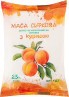 Масса творожная 23% десертная молокосодержащая сладкая с курагой ПП Дживальдіс м/у 185г