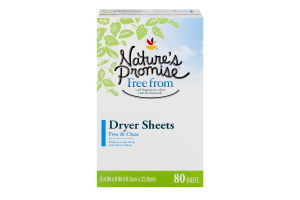 Nature's Promise Dryer Sheets Free & Clear - 80 CT