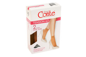 Шкарпетки жіночі Conte elegant Tension 40den 23-25 natural 2пари