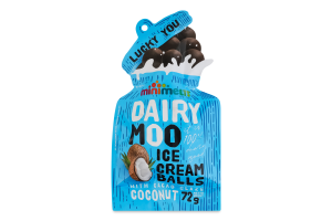 Шарики мороженого кокосового с глазированием какао Dairy Moo Mini Melts м/у 72г