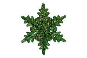 Прикраса новорічна Зірка зелена 11см
