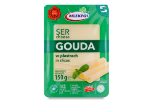Сир Mlekpol Гауда копчена нарізка 45%