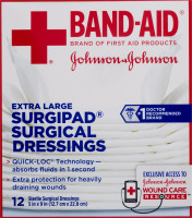 Band-Aid Extra Large Surgipad Surgical Dressings 5 in x 9 in - 12 CT