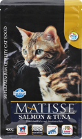 Корм сухой полнорационный для взрослых котов Salmon&Tuna Matisse Farmina м/у 400г