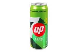 Напій безалкогольний сильногазований безкалорійний на ароматизаторах Zero Sugar 7UP з/б 330мл