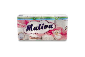 Туал. папір Maliva 8 рул. по 130 арк., 17 м, 3-х шар. Романс И944 (Болгарія)