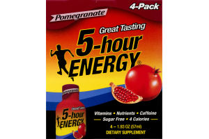 5-Hour Energy Dietary Supplement Pomegranate - 4 PK
