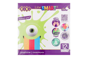 Пластилін для дітей від 3років 12 кольорів №ZB.6224 Smart Line Zibi 12шт