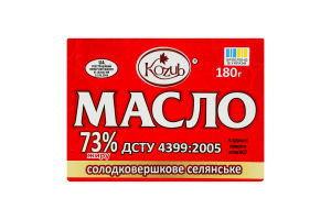 Масло сладкосливочное 73% Крестьянское Козуб продукт м/у 180г