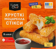 Стікси хрусткі Моцарелла 0.18кг + соус Журавлина 0.03кг I Love Chef к/у 0.21кг