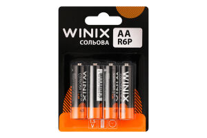 Батарейка сольова AA 1.5V R6P Winix 4шт