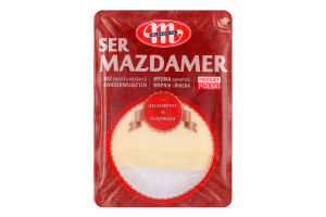 Сир 44% твердий нарізний Mazdamer Mlekovita лоток 150г