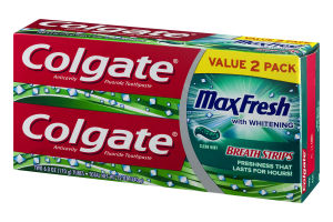 Colgate MaxFresh With Whitening Toothpaste Clear Mint Value Pack - 2 PK