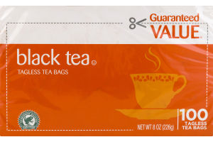 Guaranteed Value Tagless Tea Bags Black Tea - 100 CT