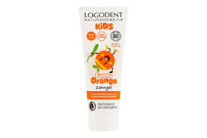 Гель зубной для детей до 6лет без фтора Веселый апельсин Kids Logodent Naturkosmetik 75мл