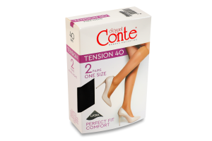 Получулки женские Conte elegant Tension 40den 23-25 nero 2пары