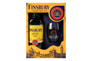 Набір Джин 0.7л 37.5% London Dry + 1 склянка Finsbury к/у