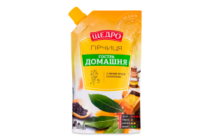 Гірчиця з чорним перцем та куркумою Гостра домашня Щедро д/п 200г