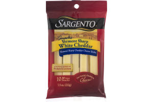 Sargento Snacks Vermont Sharp White Cheddar Cheese Sticks - 10 CT