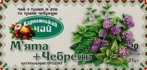 Чай М'ята + Чебрець Карпатський чай к/у 20шт