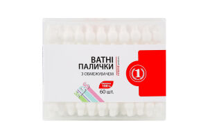Палочки ватные с ограничителем Kids ТМ "1" 60шт