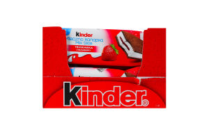 Пирожное бисквитное с молочной и клубничной начинкой Milk slice Kinder м/у 28г