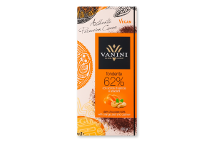 Шоколад 62% цедра та кешью Vanini 100г