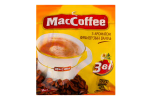 Напій кавовий розчинний з ароматом французька ваніль 3в1 MacCoffee м/у 18г