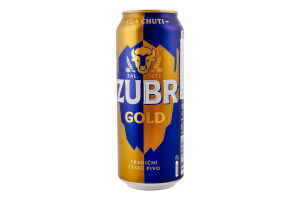 Пиво 0.5л 4.6% светлое фильтрованное пастеризованное Gold Zubr ж/б